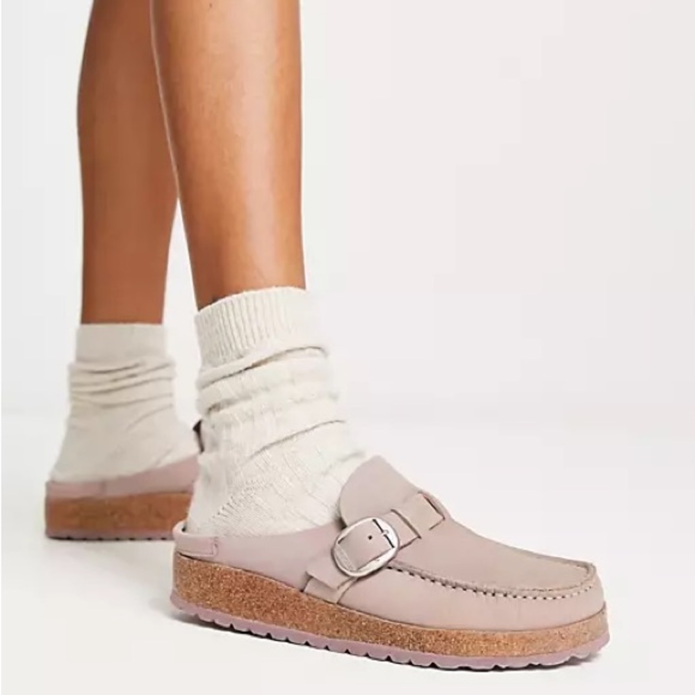 NEW Birkenstock Buckley Clog Nubuck Leather Yomo Lilac 37/6.5-7 Narrow RARE